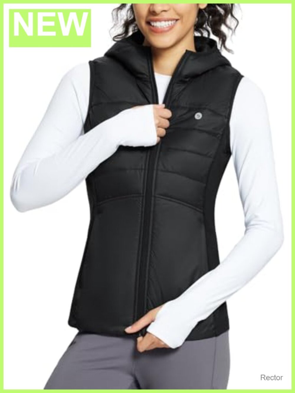 SORONA Fleece Hooded Running Vest Water Resistant Slim Fit Lightweight